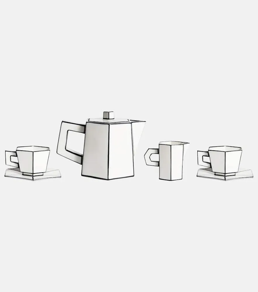 Carte Blanche Coffee Set by Annebet Philips - White, Porcelain