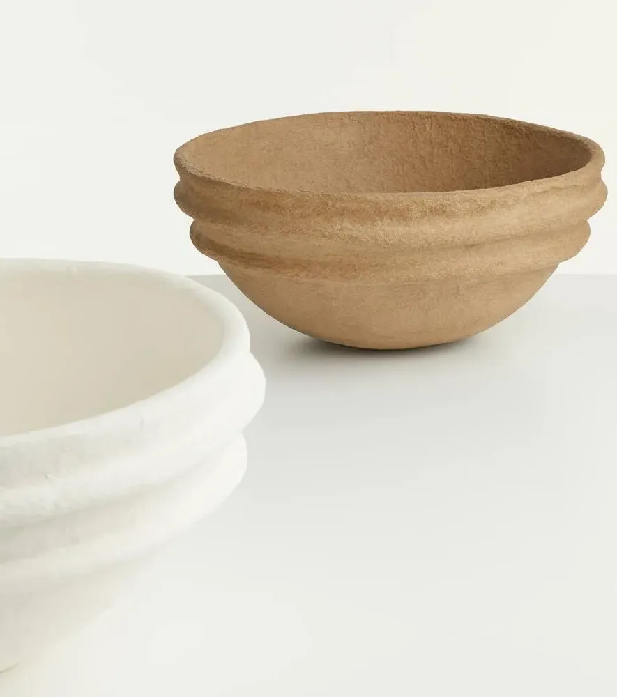 Earth Bowl by Marie Michielssen - White, Papier-Mâché