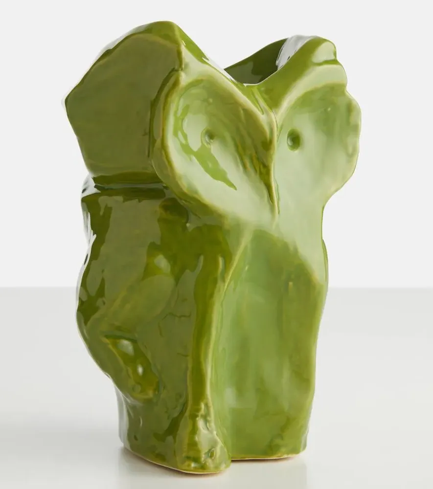 Marni After Midnight Owl Small Stoneware Vase - Green