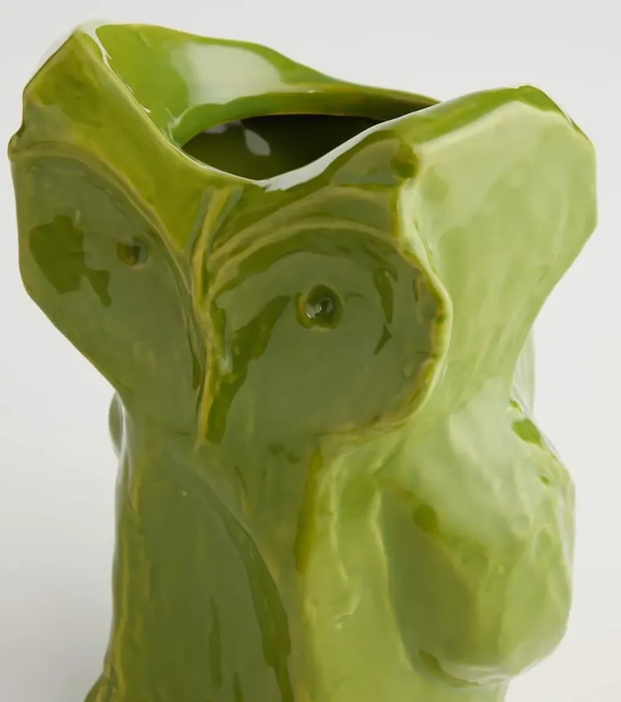 Marni After Midnight Owl Small Stoneware Vase - Green