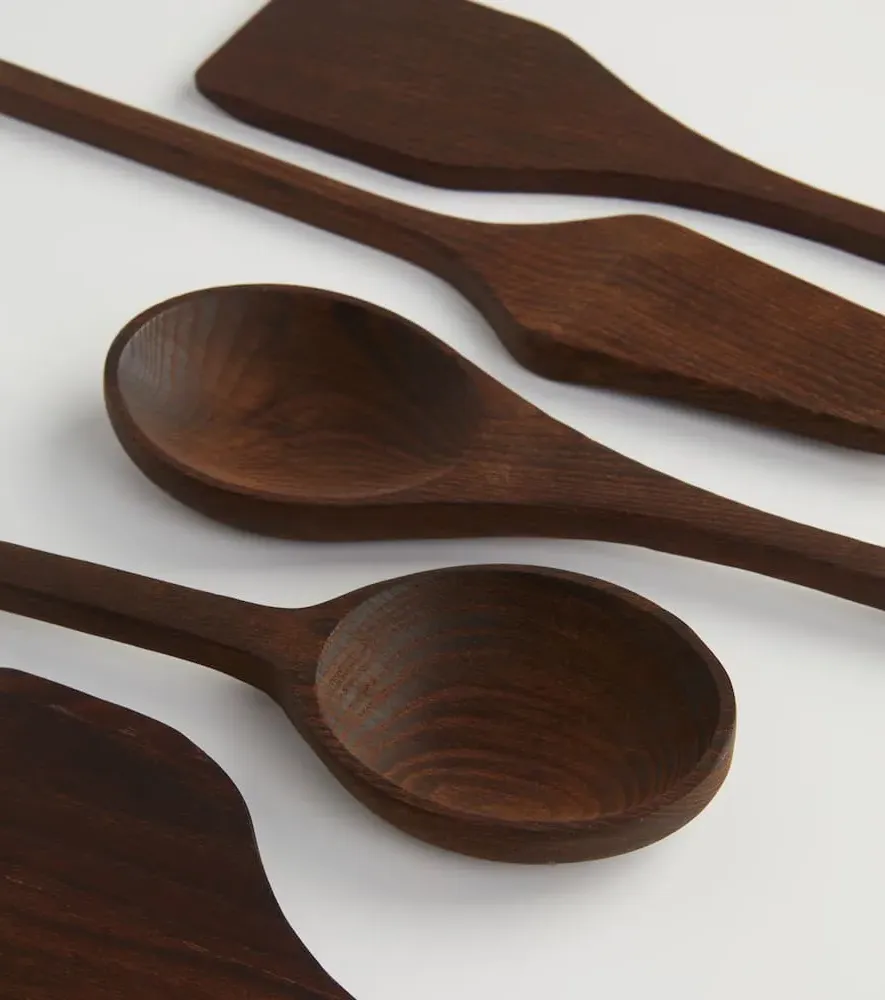 Pure Utensils Set - Brown, Beechwood image