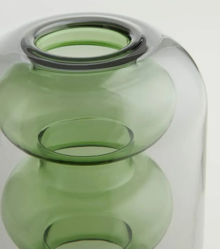 Bump Tall Glass Vase - Green