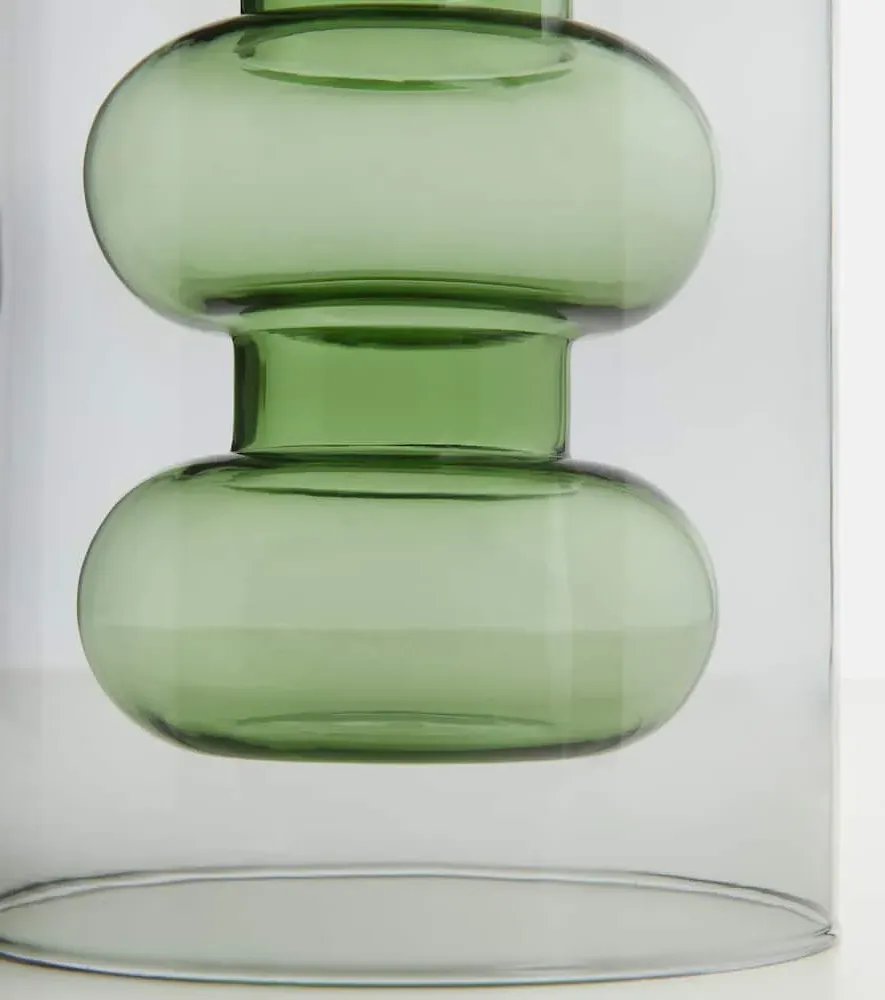 Bump Tall Glass Vase - Green