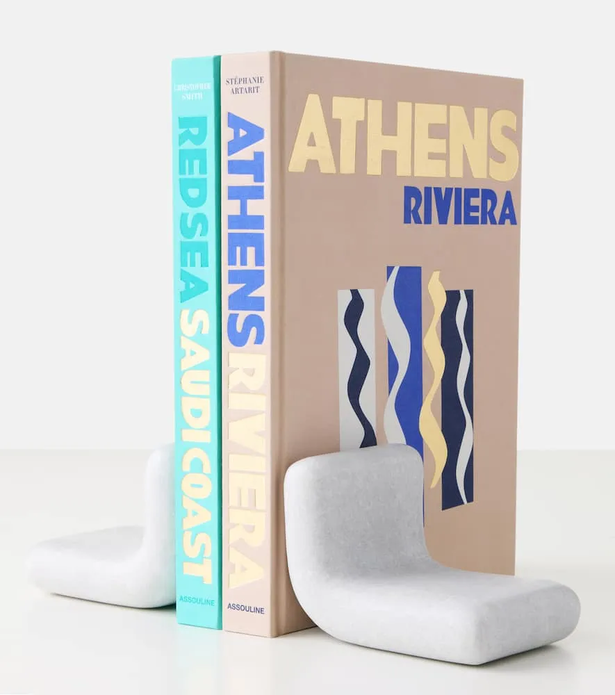 Stone Marble Bookend - White