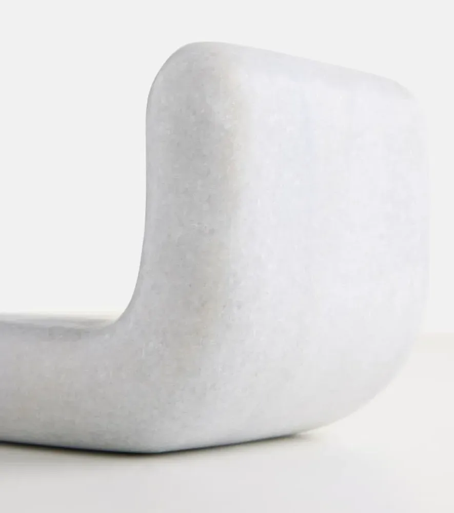 Stone Marble Bookend - White