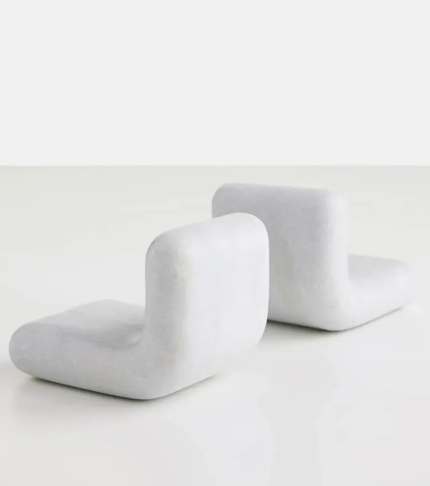 Stone Marble Bookend - White image