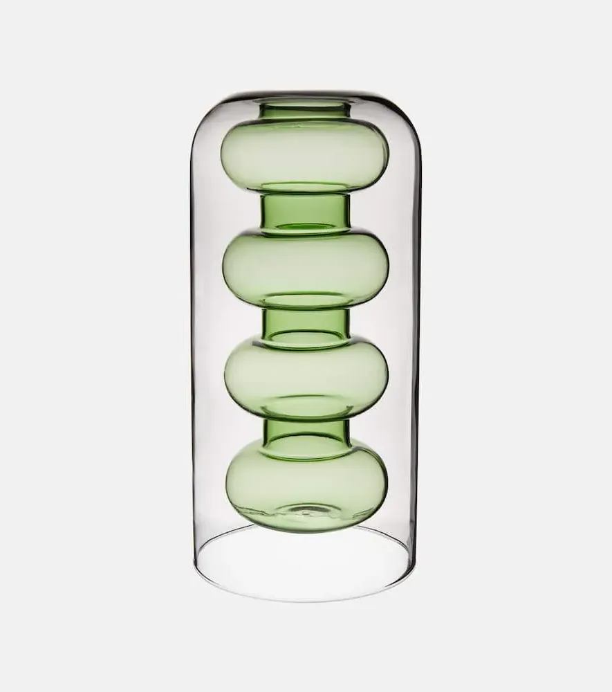 Tom Dixon Bump Tall Glass Vase - Green