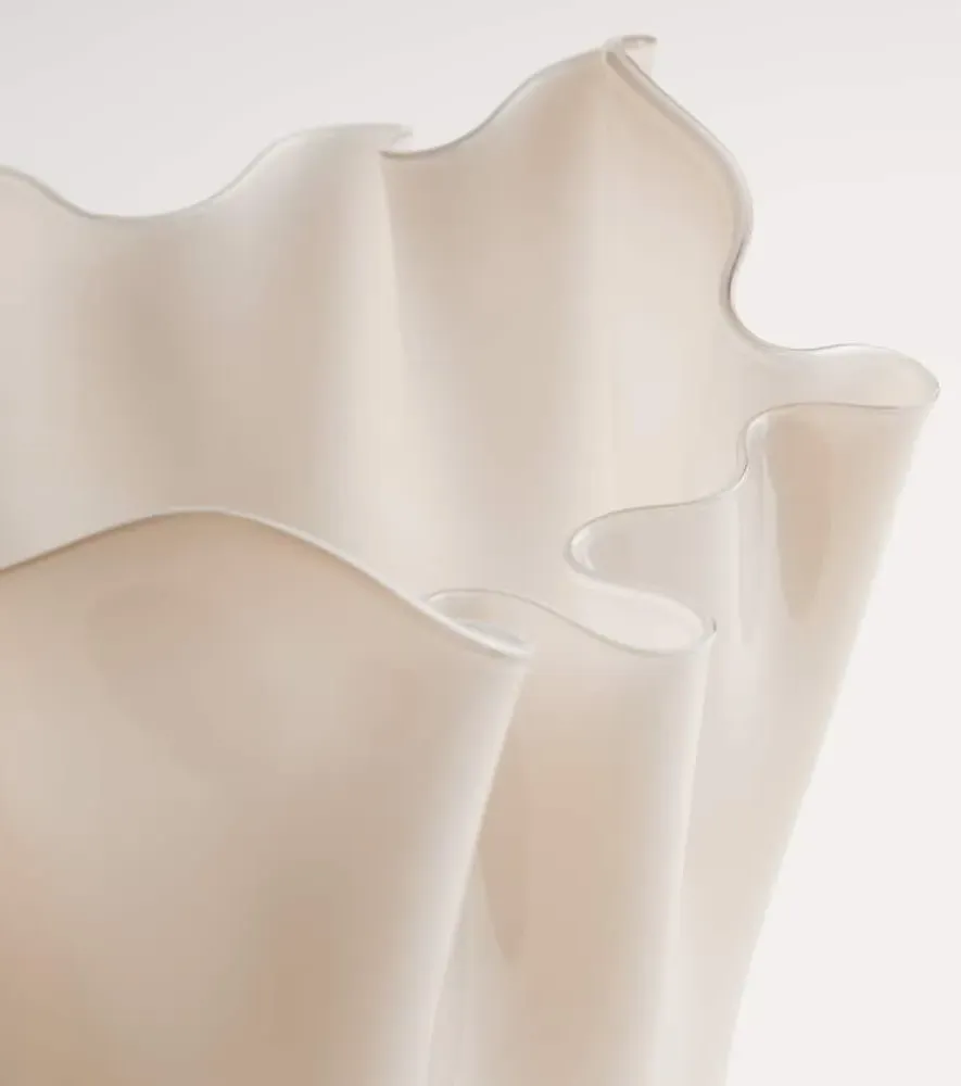 Fazzoletto Murano Glass Vase - Beige