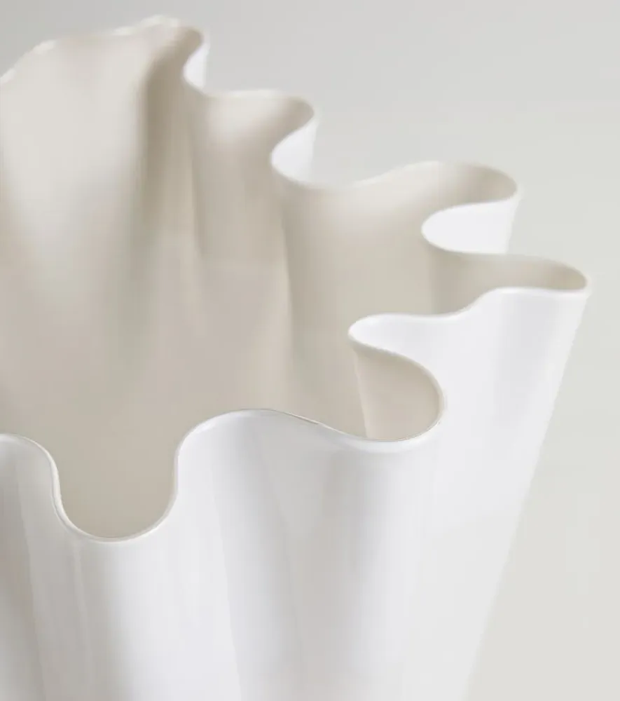 Fazzoletto Murano Glass Vase by Fulvio Bianconi and Paolo Venini - White/Grey alternate view