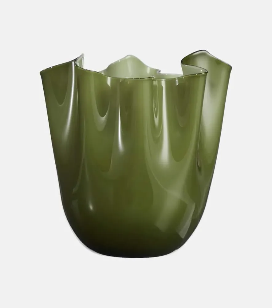 Fazzoletto Murano Glass Vase - Green