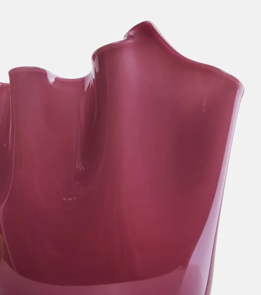 Fazzoletto Murano Glass Vase - Pink