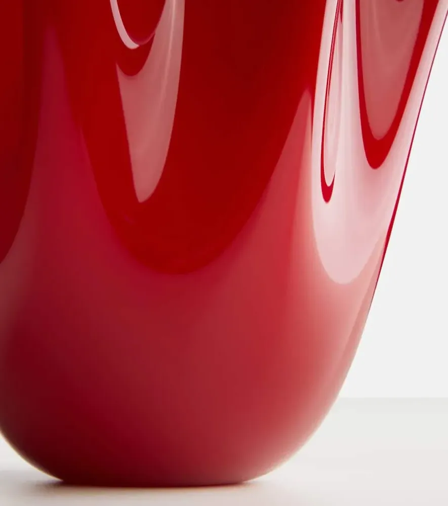 Fazzoletto Murano Glass Vase - Red image
