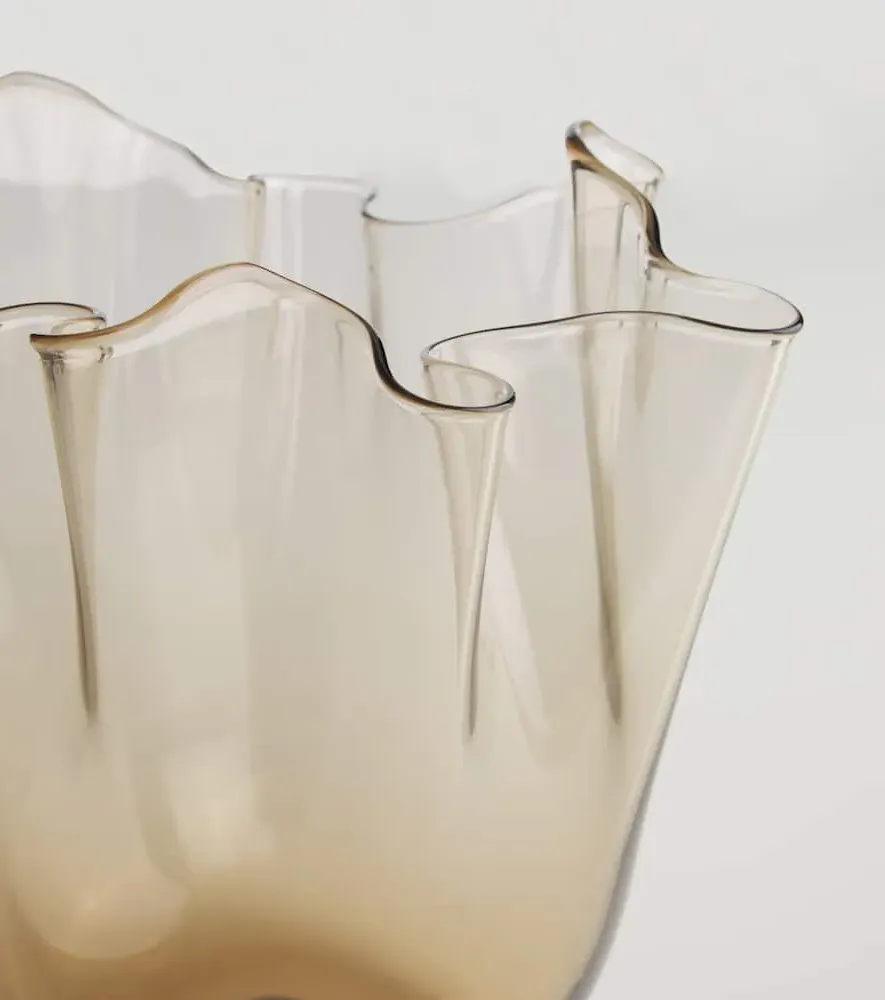 Fazzoletto Murano Glass Vase - Transparent