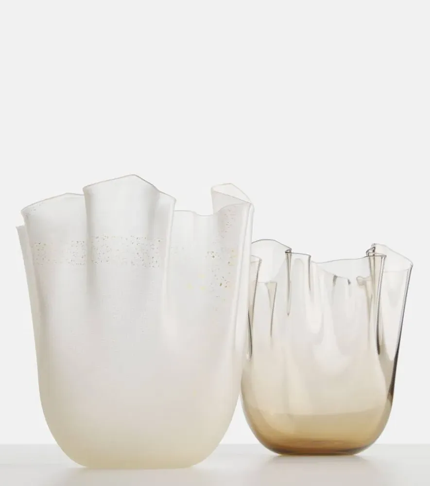 Fazzoletto Murano Glass Vase - Transparent