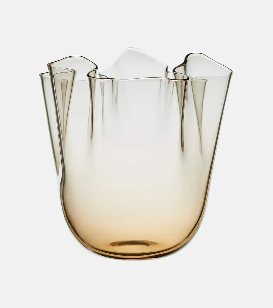 Fazzoletto Murano Glass Vase - Transparent