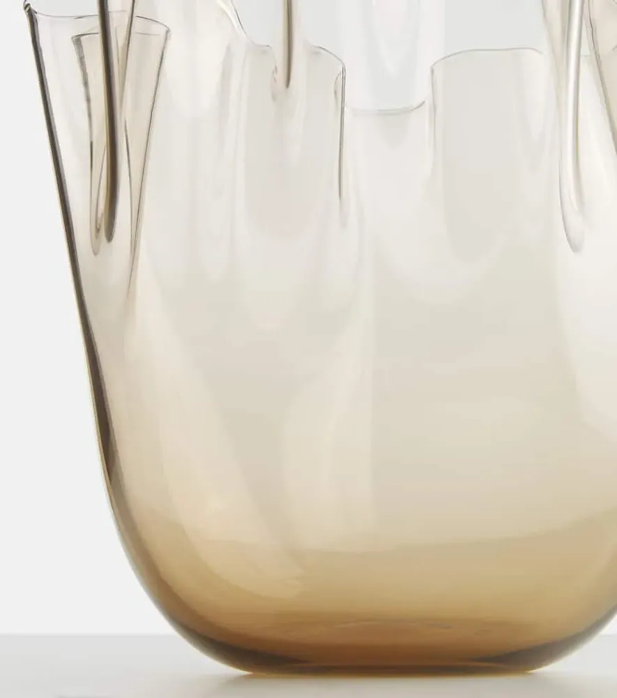 Fazzoletto Murano Glass Vase - Transparent