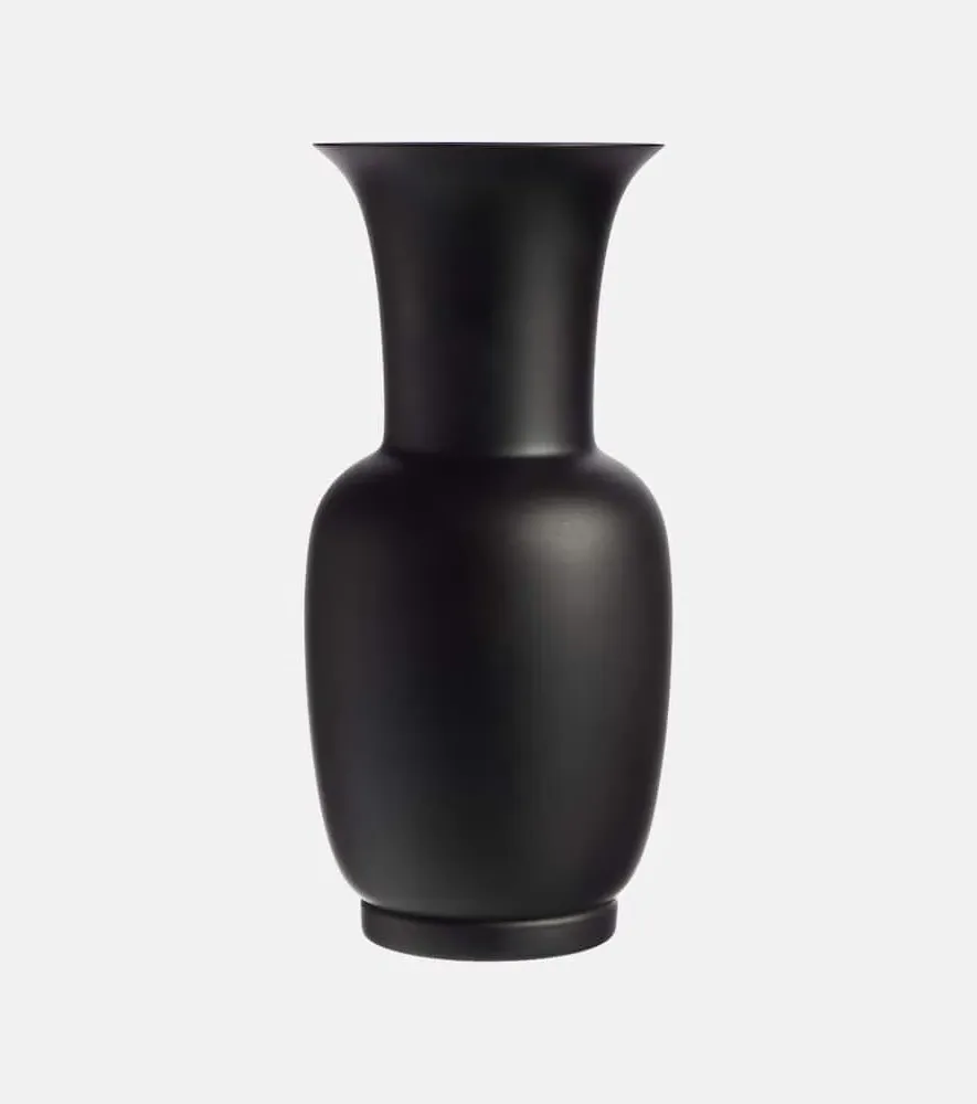 Opalino Murano Glass Vase - Black