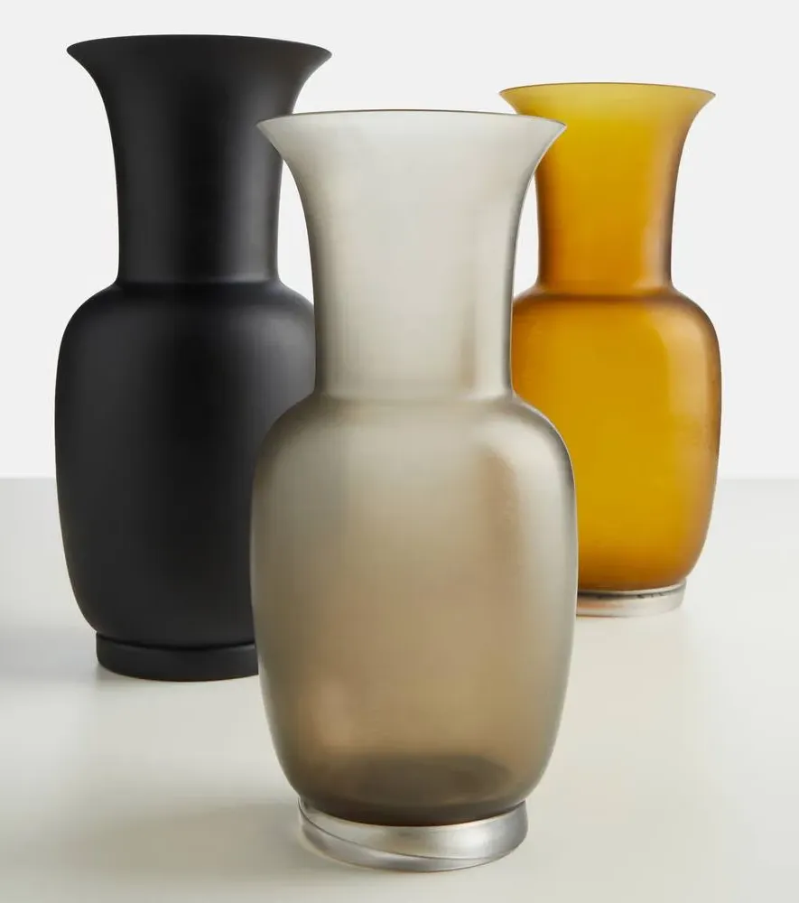 Satin Murano Glass Vase - Grey