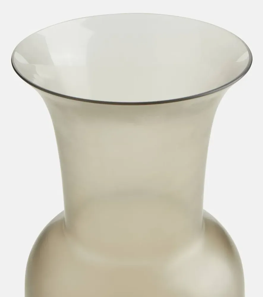 Satin Murano Glass Vase - Grey