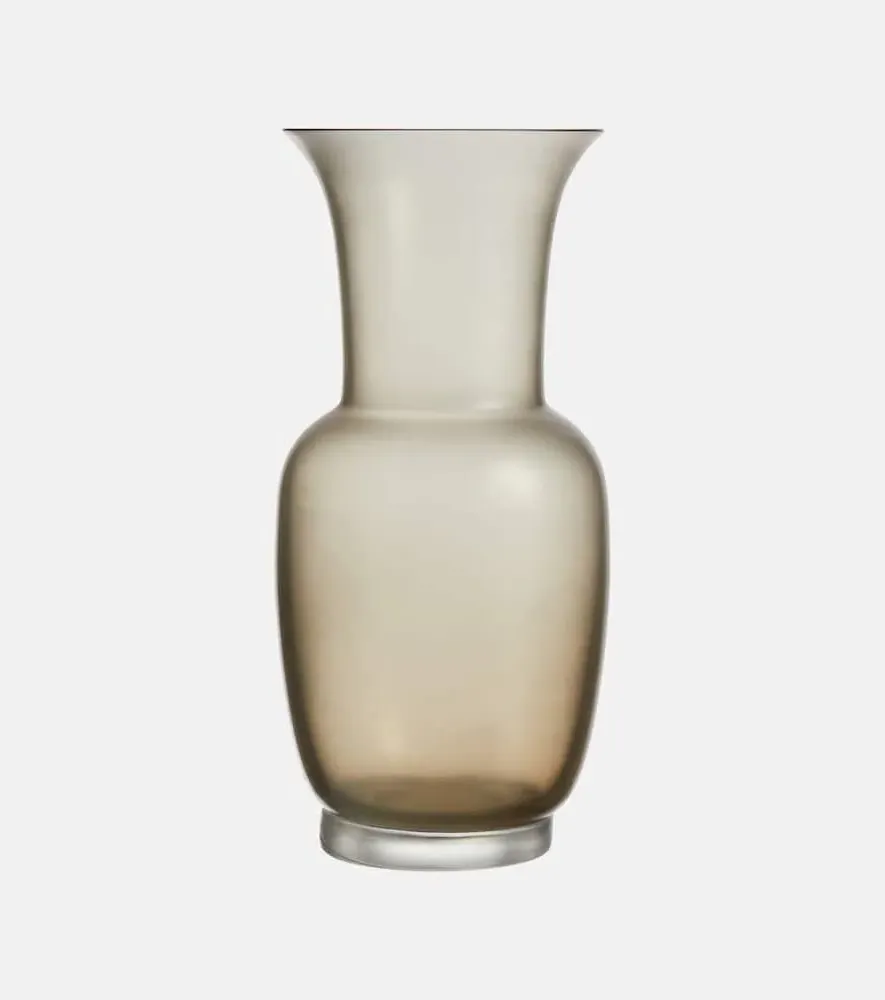 Satin Murano Glass Vase - Grey