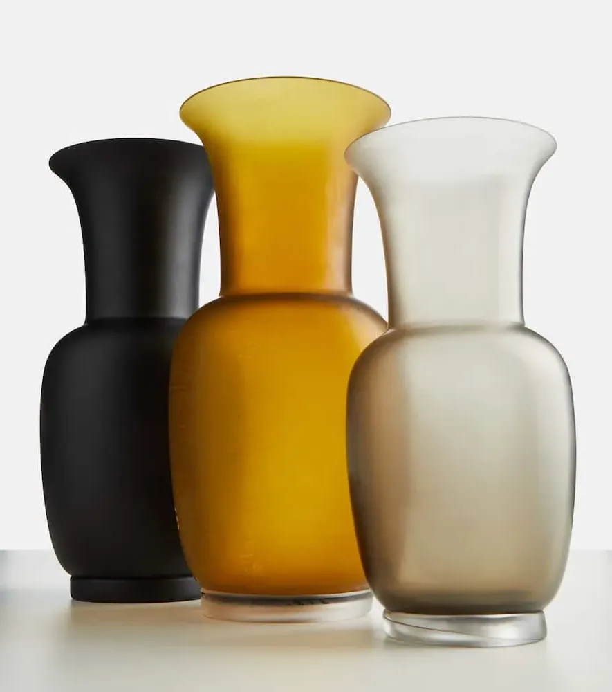 Satin Murano Glass Vase - Orange