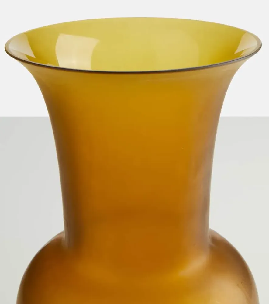 Satin Murano Glass Vase - Orange