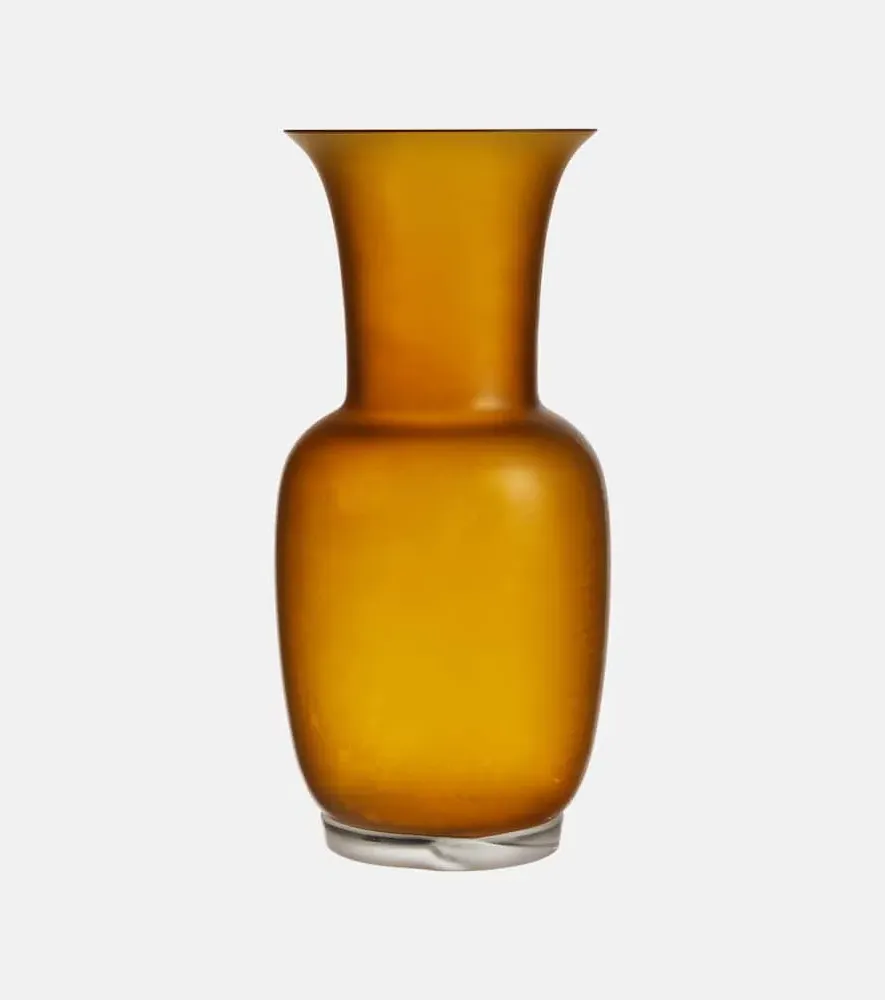 Satin Murano Glass Vase - Orange