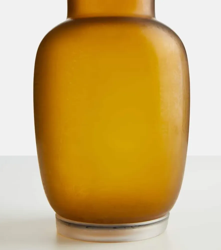 Satin Murano Glass Vase - Orange
