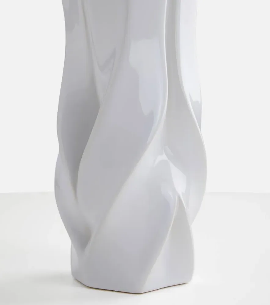 Braid Medium Vase - White, Porcelain