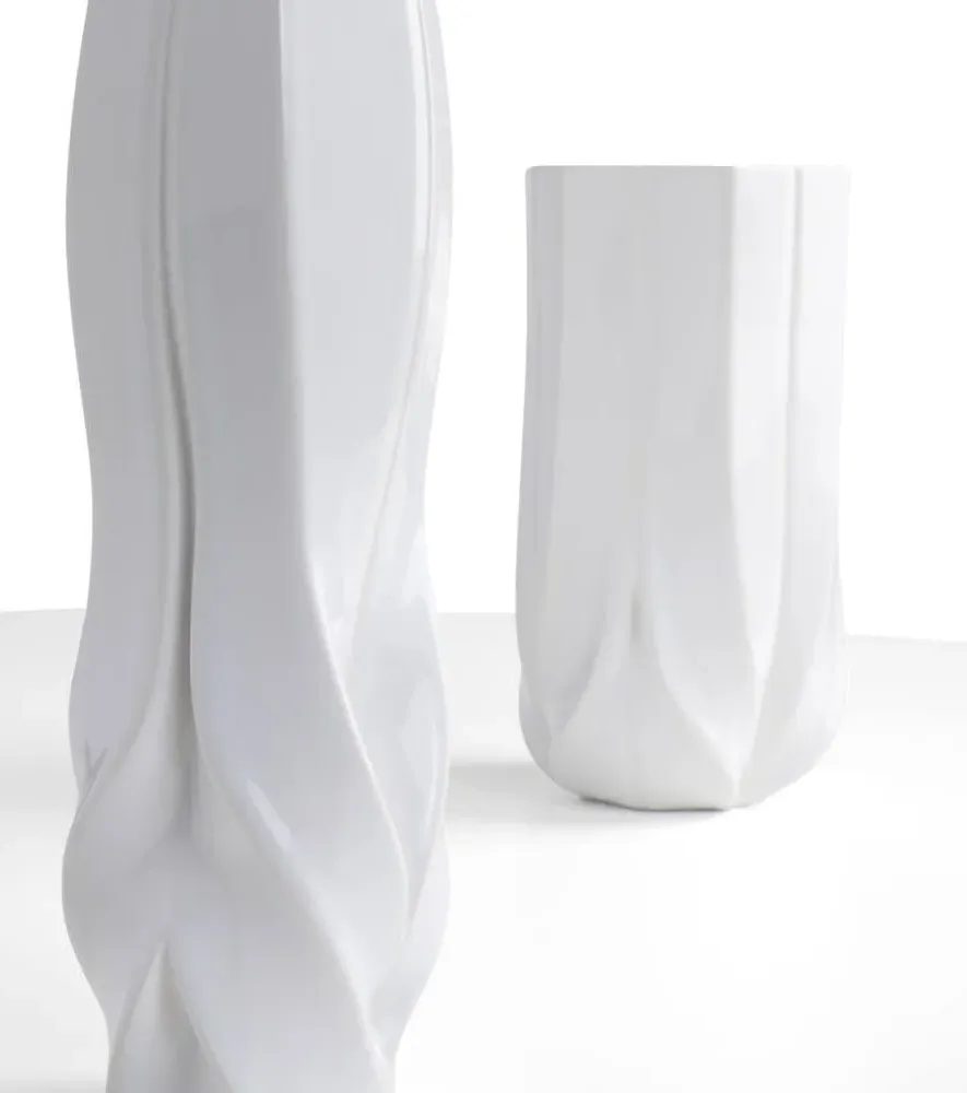 Braid Medium Vase - White, Porcelain