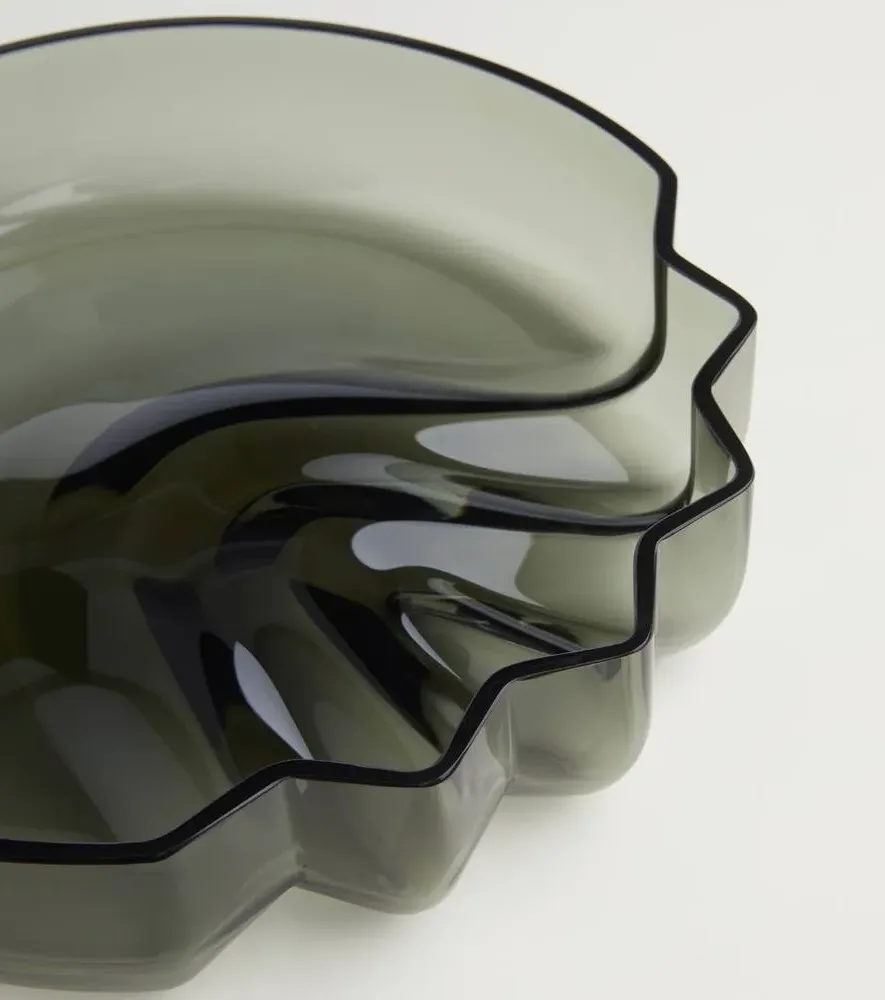 Pulse Glass Platter - Smoke