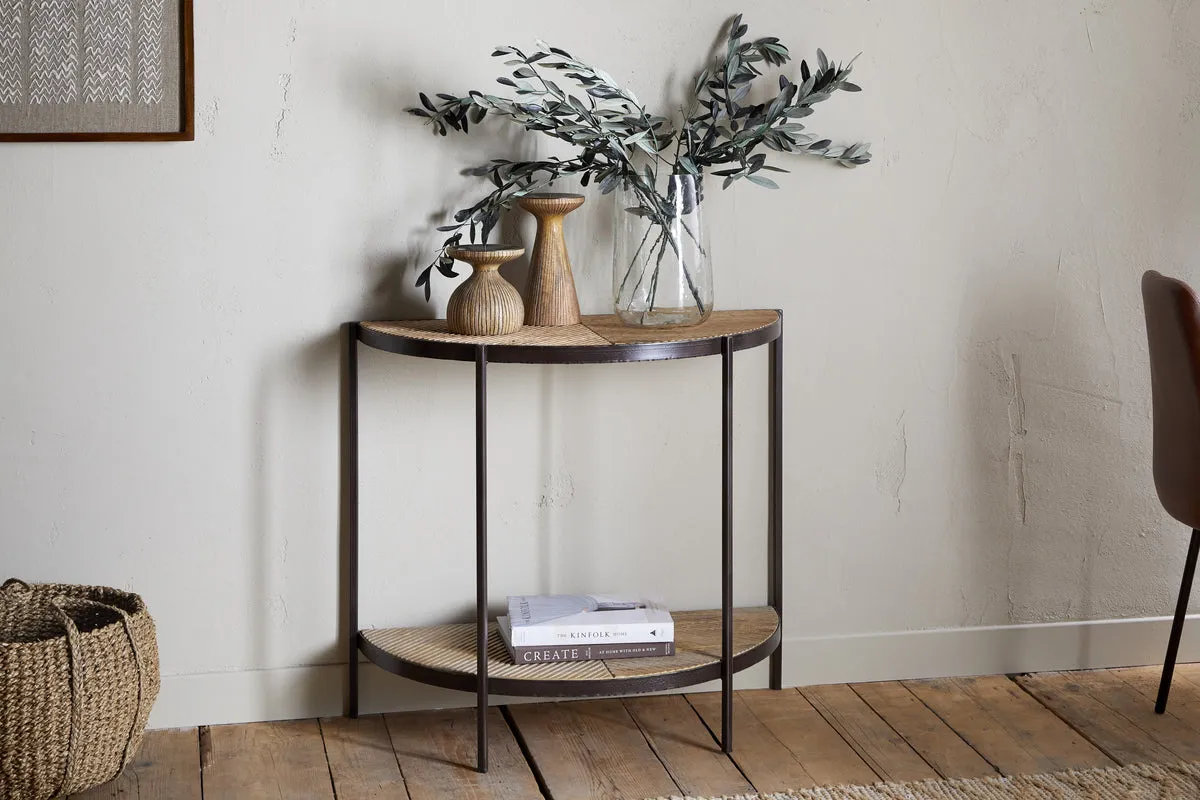 Aasha Half Moon Console Table - Natural, Mango Wood image