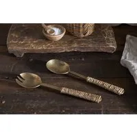 Abani Salad Servers - Antique Brass alternate view