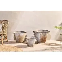 Abari Large Tapered Planter - Aged Zinc alternate view