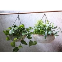 Abari Small Round Hanging Planter - Aged Zinc alternate view