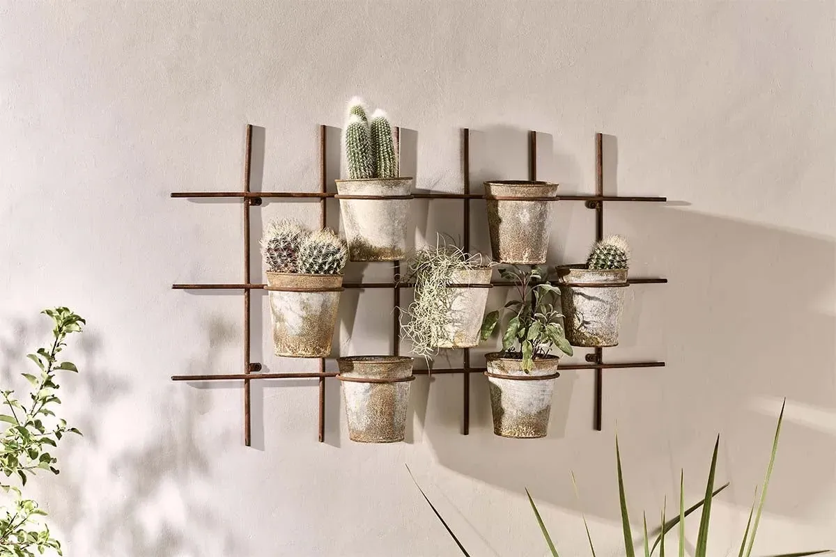 Abari Wall Hung Planter - Aged Zinc image