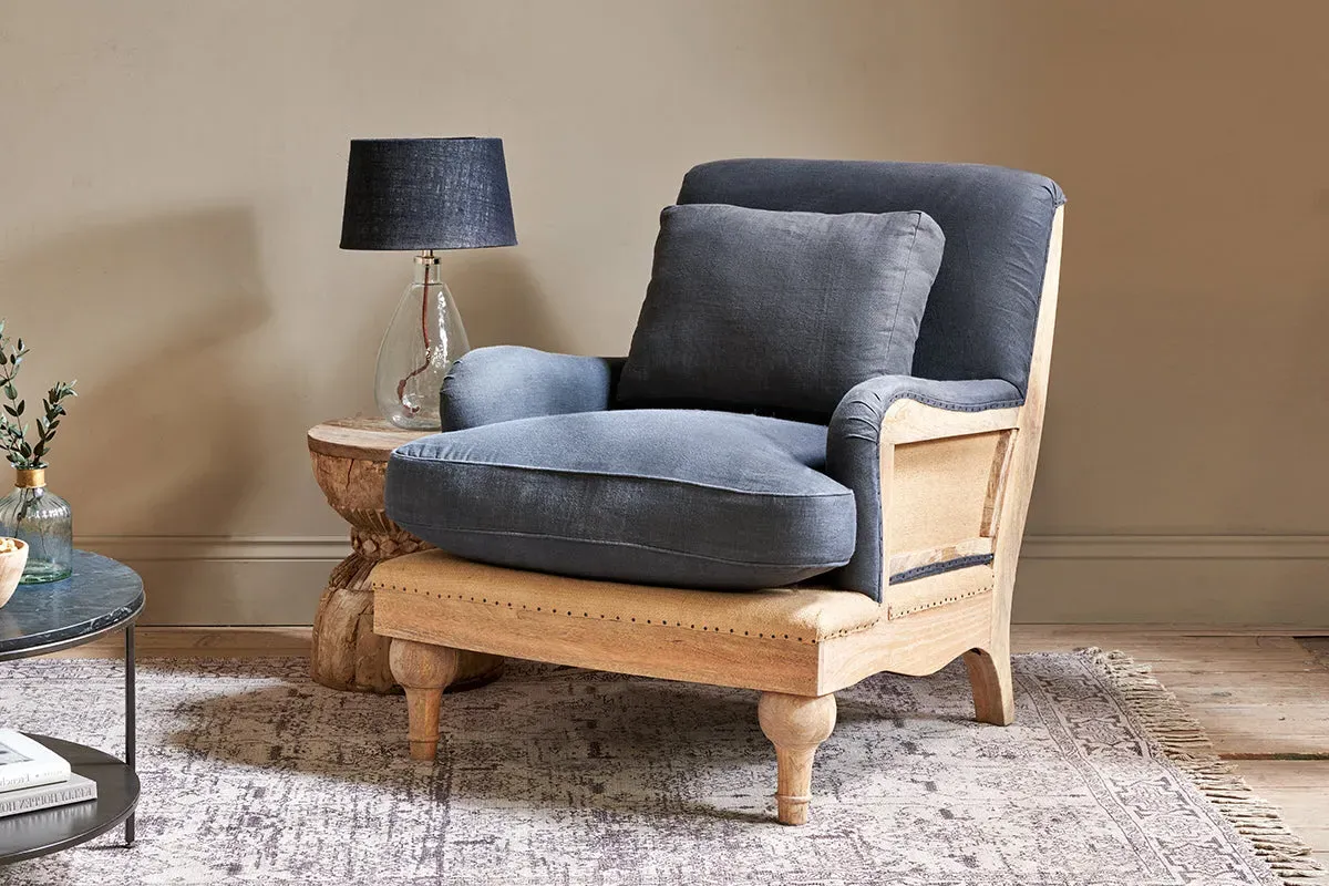 Abe Deconstructed Armchair - Charcoal, Linen image