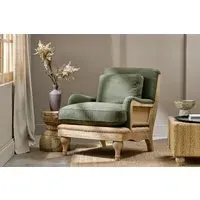 Abe Deconstructed Armchair - Olive, Linen