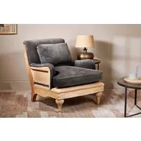 Abe Deconstructed Armchair with Cushion - Moss, Cotton Velvet alternate view