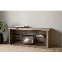 Abha Storage Bench with Cubbies - Natural, Reclaimed Wood
