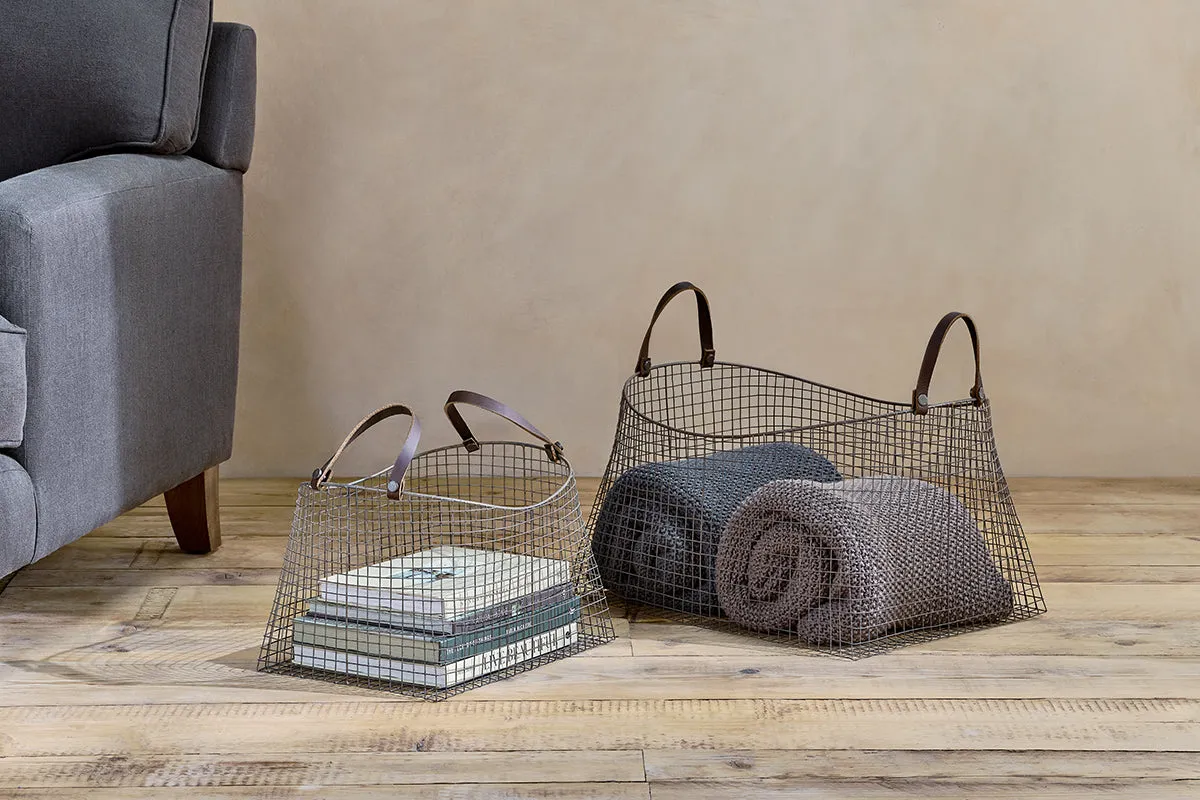 Adah Iron Baskets Set of 2 - Brown image