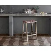 Adembi Woven Leather Counter Stool - Natural
