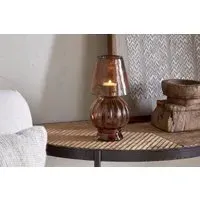 Adesola Glass Tealight Holder Lamp - Amber