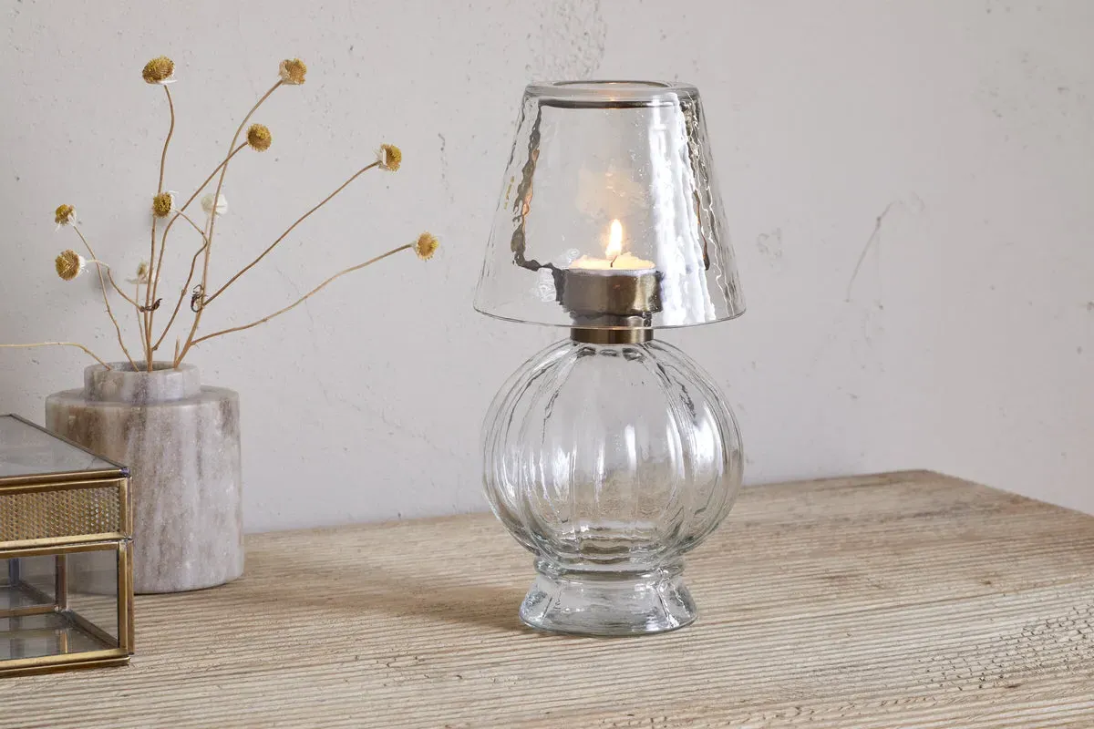 Adesola Glass Tealight Holder Lamp - Clear