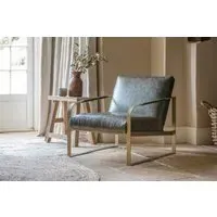 Adra Dining Chair - Moss Green, Leather