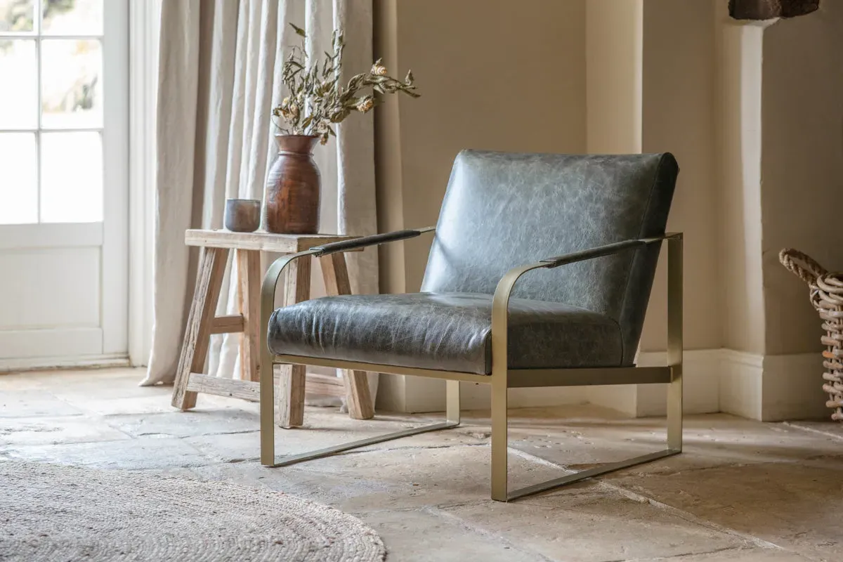 Adra Dining Chair - Moss Green, Leather image