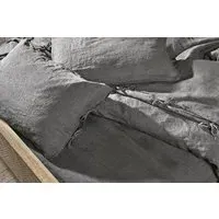 Adya King Size Duvet Cover - Charcoal, Linen