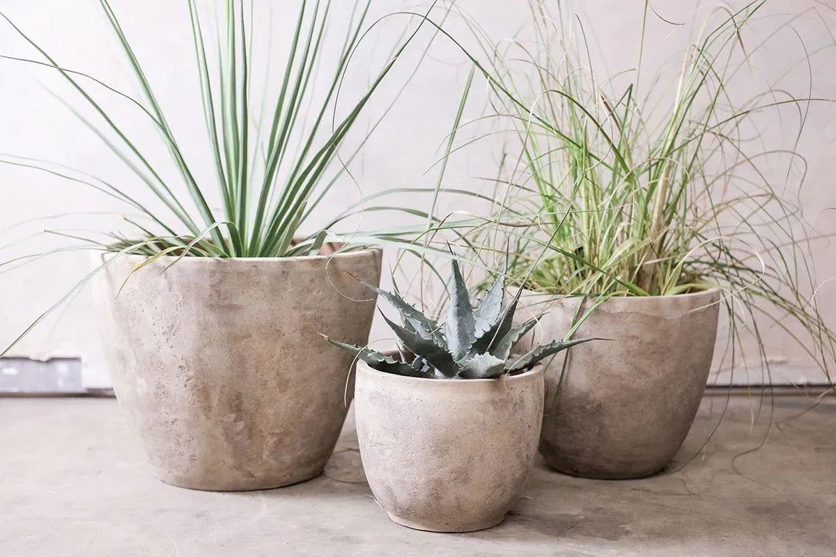 Affiti Medium Clay Planter - Antique Grey product