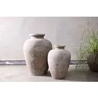 Affiti Small Tapered Pot - Antique Grey, Clay