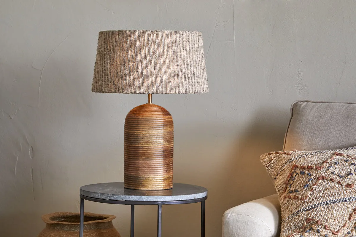 Agua Grooved Table Lamp Base - Natural, Mango Wood product